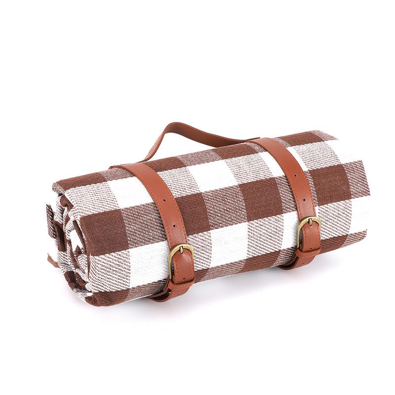 Wasserdichte Outdoor-Picknickmatte mit Lederriemen für Camping und Strand
