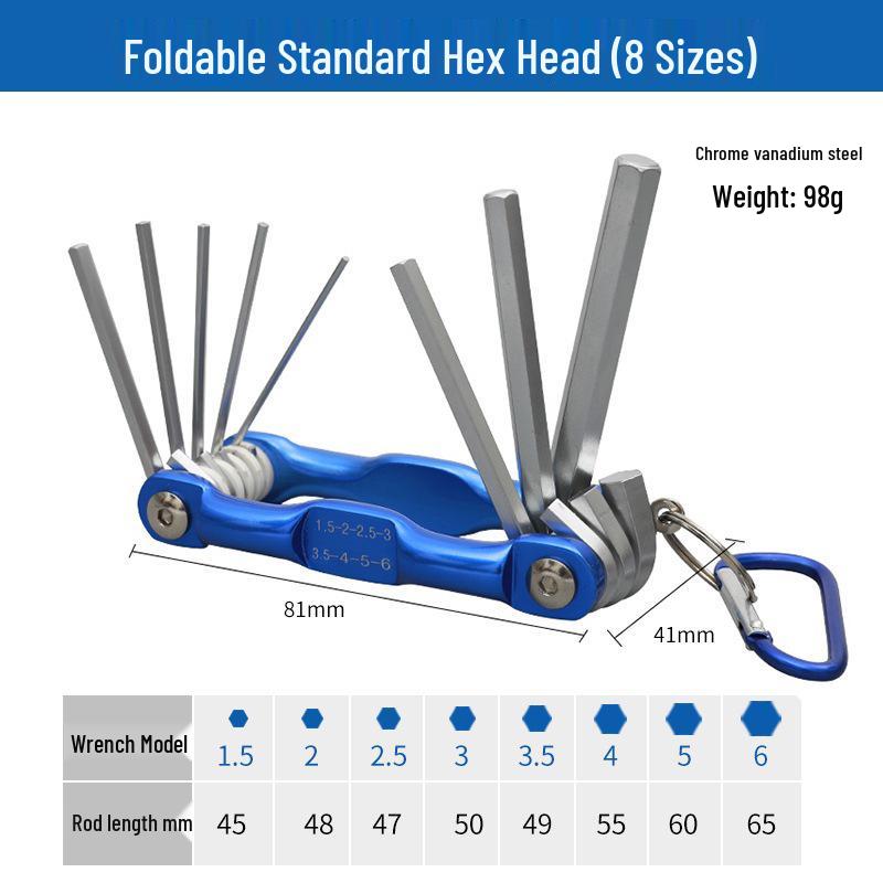 Compact Folding Multi-Tool Set: Metric & Imperial Hex, Torx, Screwdriver