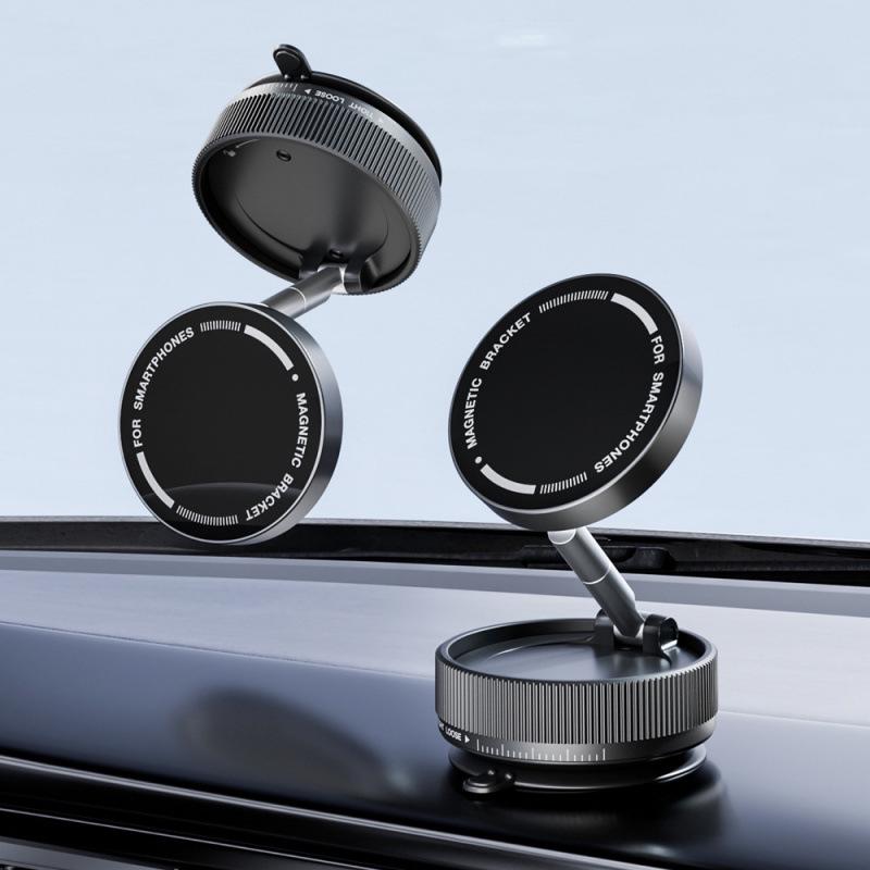Vacuum Magnetic Car Phone Holder - Multifunctional Folding & Rotating Console Mount