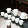 Ceramic suet jade porcelain kung fu tea set with gifts for home use