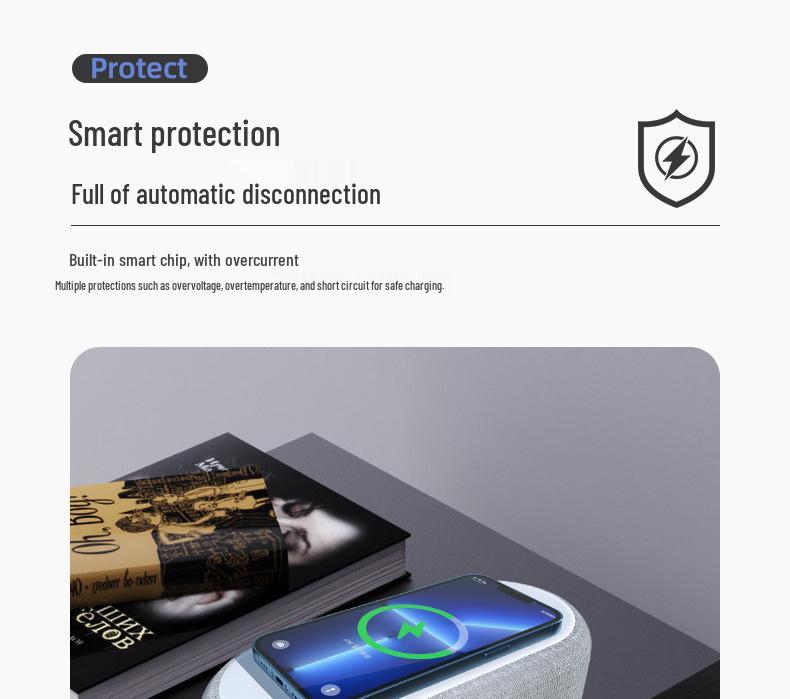 4-in-1 Fast Wireless Charger with Alarm Clock and Temperature Display (15W)