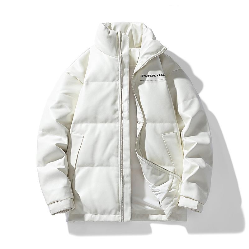 Daunenjacke Herren Kurz Winter Verdickt 90 Weiße Entendaune Winddicht und Schneesicher PU-Lederjacke Paar Winterbekleidung
