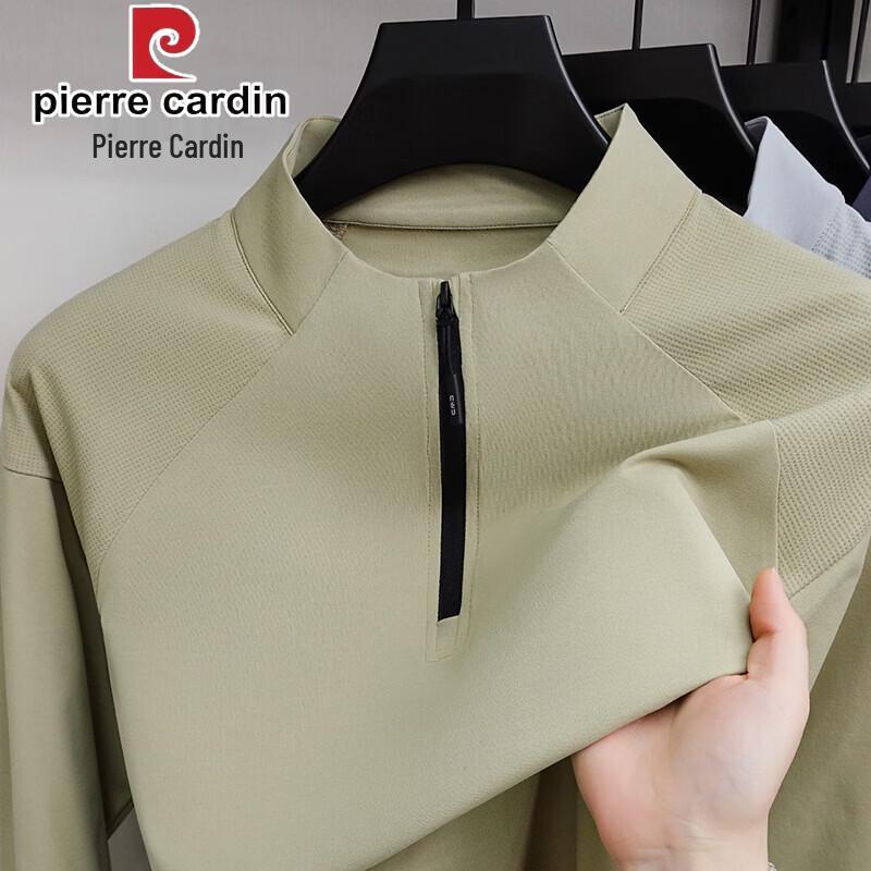 Pierre Cardin Men s Half-Zip Stand Collar Long Sleeve T-Shirt 3XL