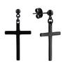 1 Pair Punk Stainless Steel Stud Earrings Black Earrings Set For Men Women Vintage Hip Hop Piercing Ear Fashionable and Minimalist Jewelry