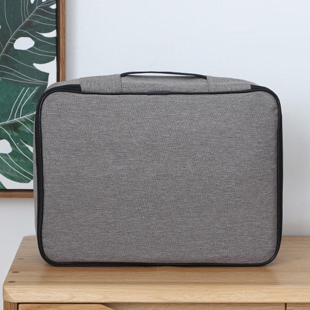 3-Layer Travel Tote Bag with Lock Zipper Portable Storage Bag File Storage Case  Certificate Case