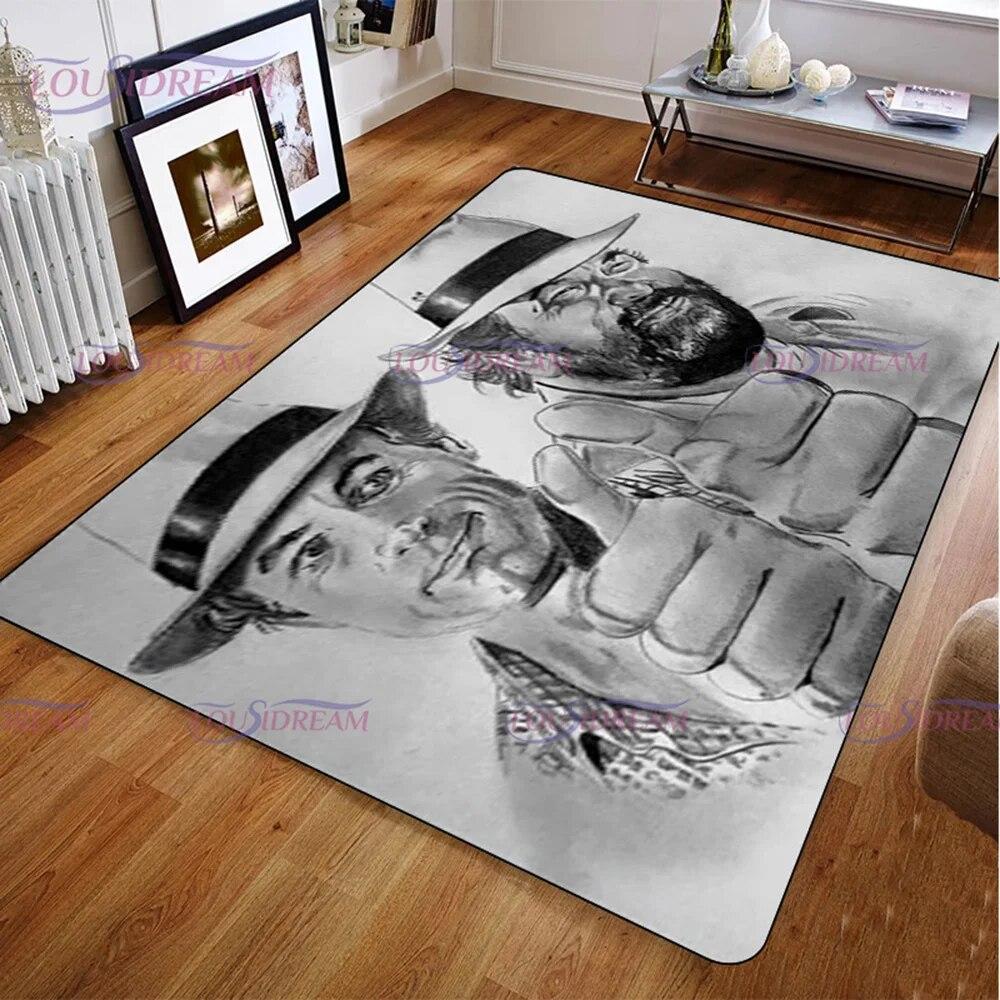 Gioco classico creativo Tappeti Bud Spencer e Terence Hill Tappeto per soggiorno Camera da letto Tappetino decorativo antiscivolo per la casa 40cm x 60cm