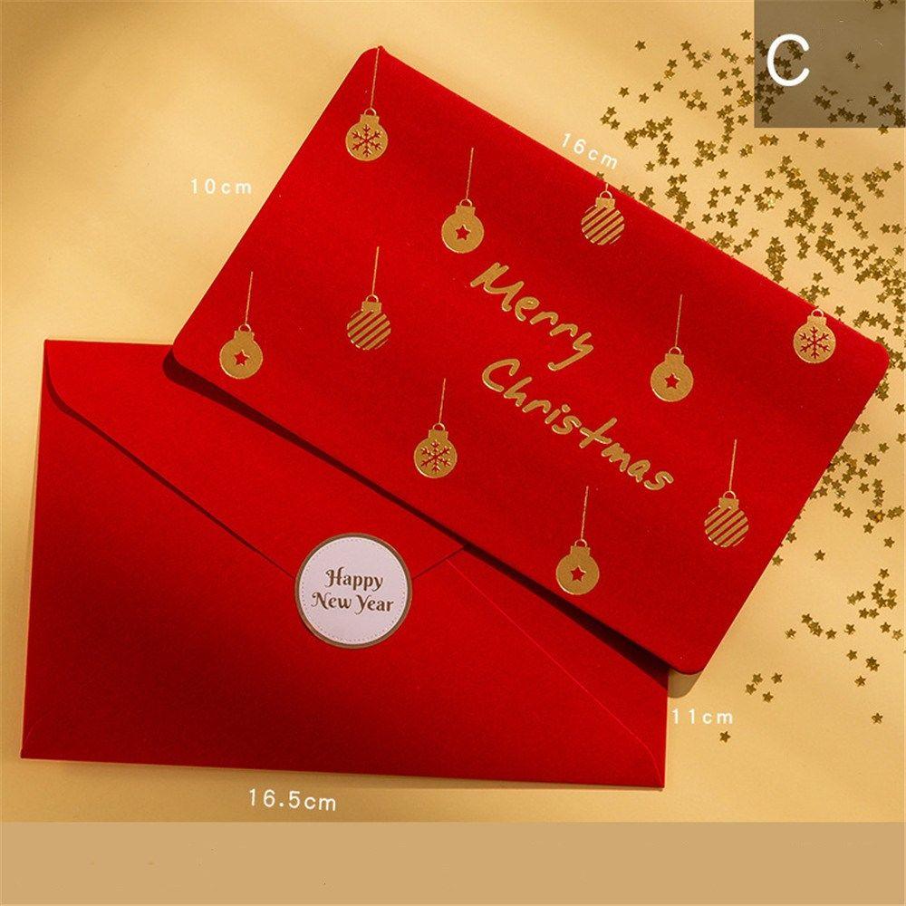 Stickers Thanksgiving Best Wishes Merry Christmas Blessing Christmas Greeting Card Bronzing