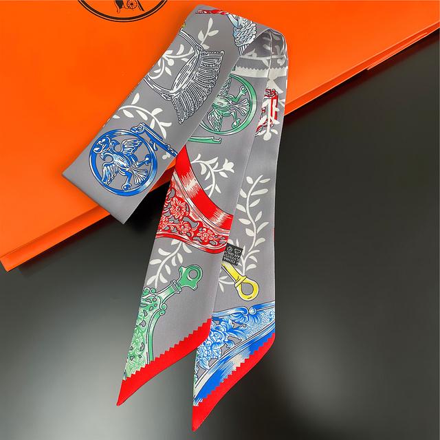 

Knot Print Summer Scarf 2024 Luxury Brand Design Women Skinny Bag Scarves Hair Band Neck Silk Scarf For Ladies Foulard Headband