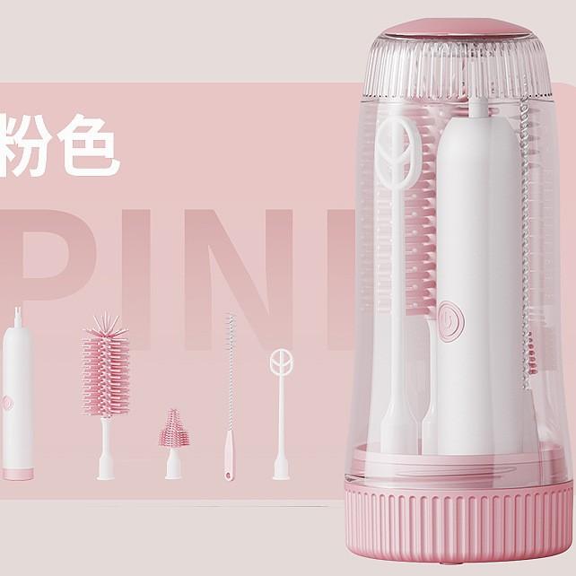 Cross-border Silicone Electric Bottle Brush Model 54545 Household Waterproof UV Disinfection Cleaning Set Color Box Packaging