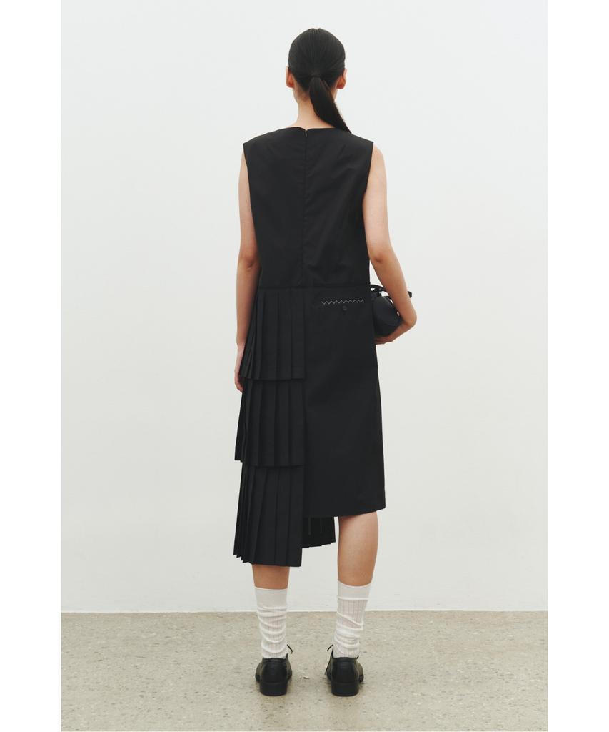 Recorde Pleats Layered Sleeveless Dress_Rqdam25565Bkx
