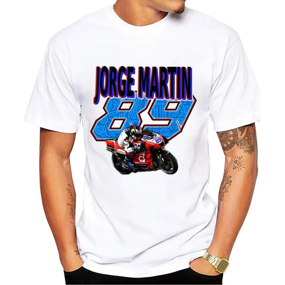 Jorge Martín GP Martinator 89 T-shirt Estiva Unisex Manica Corta GS Sport T-shirt Ragazzo Magliette Casual Equitazione Moto Top Bianchi