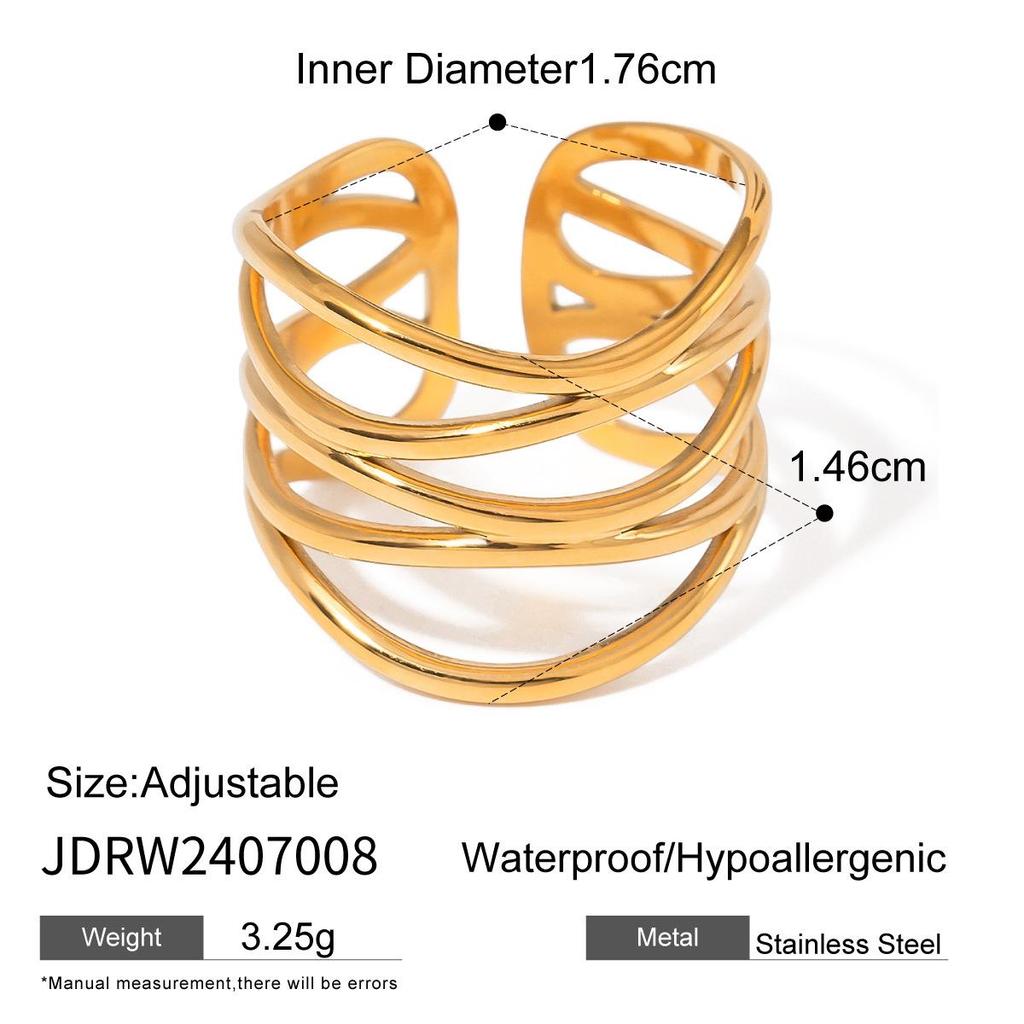 Jieding Titanium Steel European & American Colorfast Luxury Rings - High-End Stainless Steel Finger Jewelry