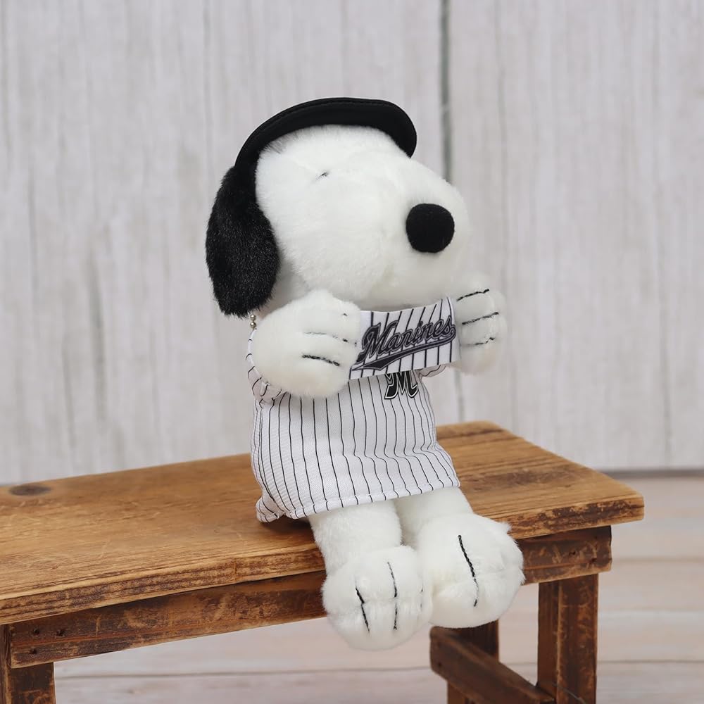 Yoshitoku Snoopy Plush Strap 18cm Official Chiba Lotte Marines Licensed Product Pink Color with Gift Bag