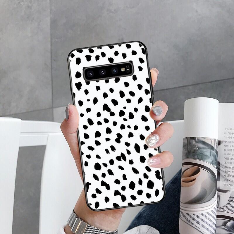 Cow zebra Leopard Polk Dot Black White Phone Case for Samsung Galaxy S22 S20 Ultra S20 S22 Plus S21 S10 S9 S8 Plus S10E S20 FE