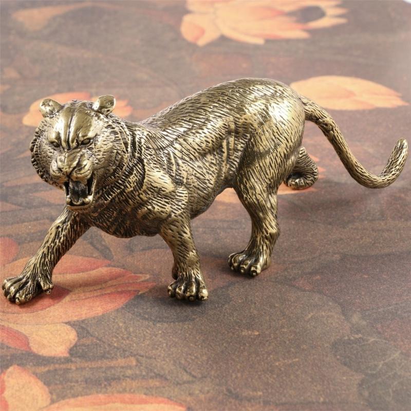 Handmade Oxidized Metal Maneater Carving Traditional Asian Animal Piece Decoration For House Office Styling