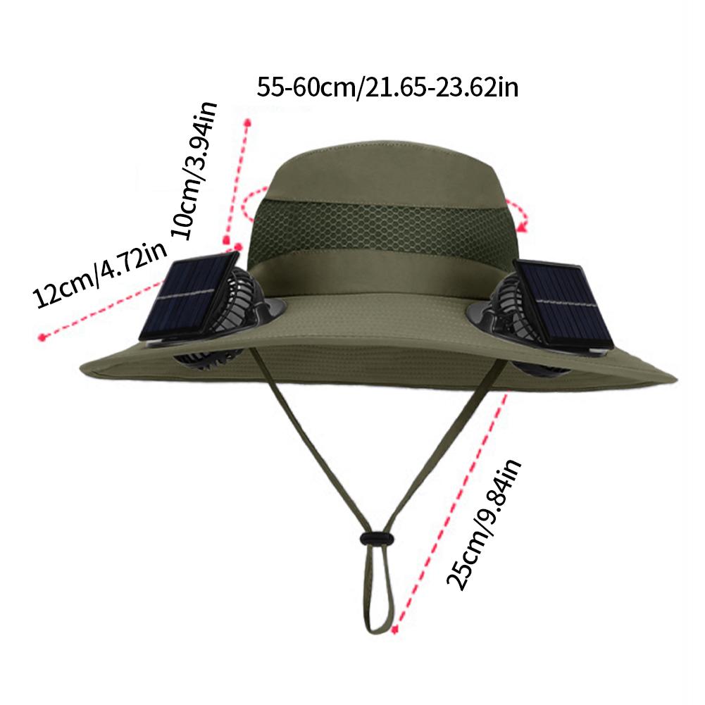 Wide Brim Solar Fan Hat Detachable Solar-Powered Fan UV Resistant Summer Outdoor Hiking Fishing Sun Hat Portable Chargeable Caps