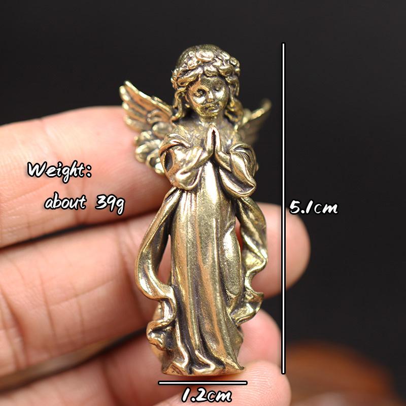 2 piezas Estatua de Latón Vintage del Dios del Amor Cupido Pequeño Adorno Figurilla de Ángel Decoración de Escritorio Accesorios de Decoración para el Hogar para Habitación