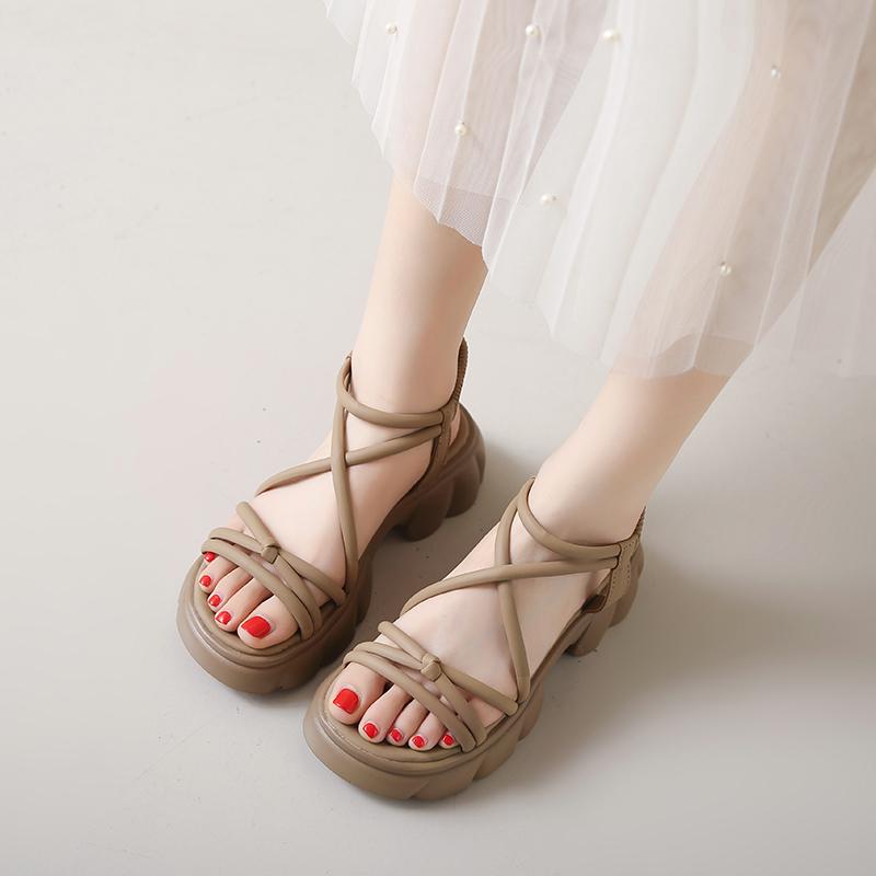 Women New High Quality Intertwined Strip Women's Sandals Peep Toe Platform Casual Sandals for Women Plus Size Sandals