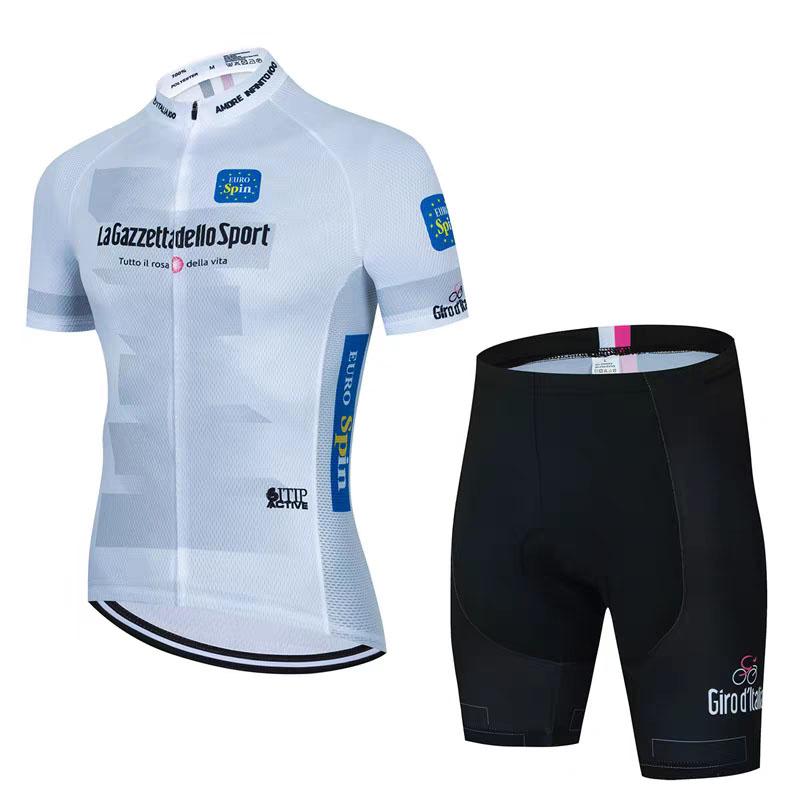 Sykkeltrøye Sommer Kortarmet Hurtigtørkende Pustende Sykkeldresssett Høy Stretch Bib Tettsittende Sportsskjorte