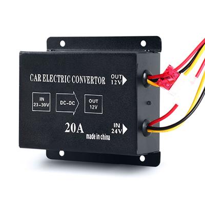 Convertitore di potenza DC 20A 24V a 12V 6 fili Inverter elettrico Riduttore di tensione Trasformatore step-down per subwoofer stereo per auto