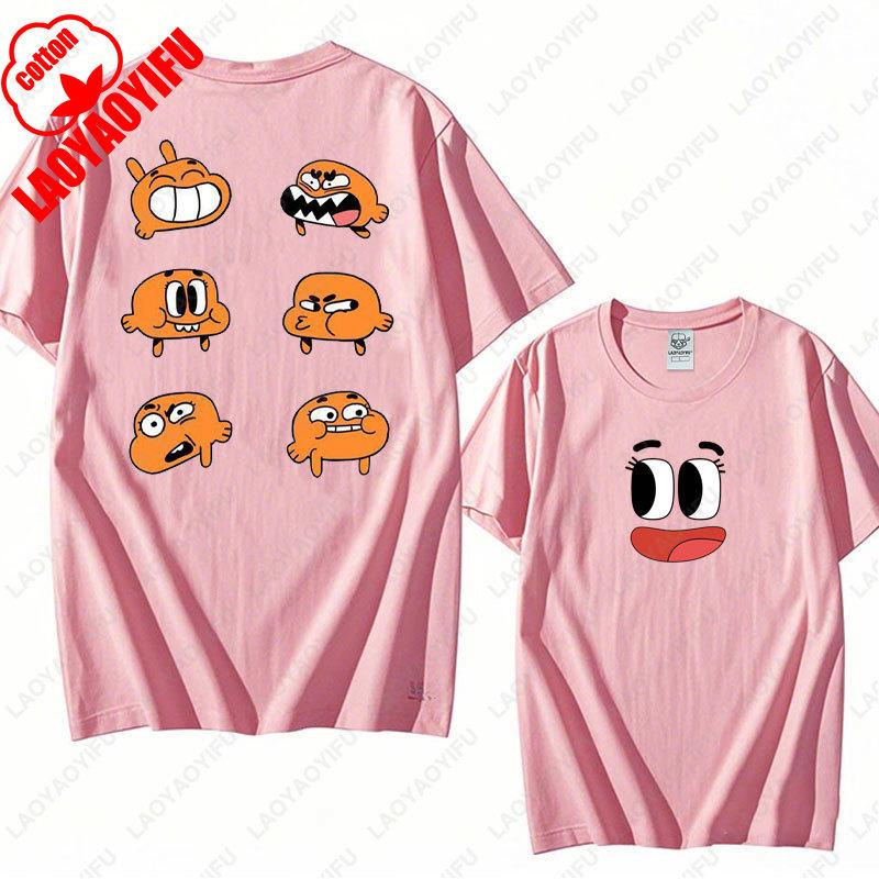 Animace Kreslený Gumball a Darwin Potisk Tričko Úžasný Svět Gumballa Tričko Nové Léto 2025 Kawaii Muž Žena Bavlněná Trička