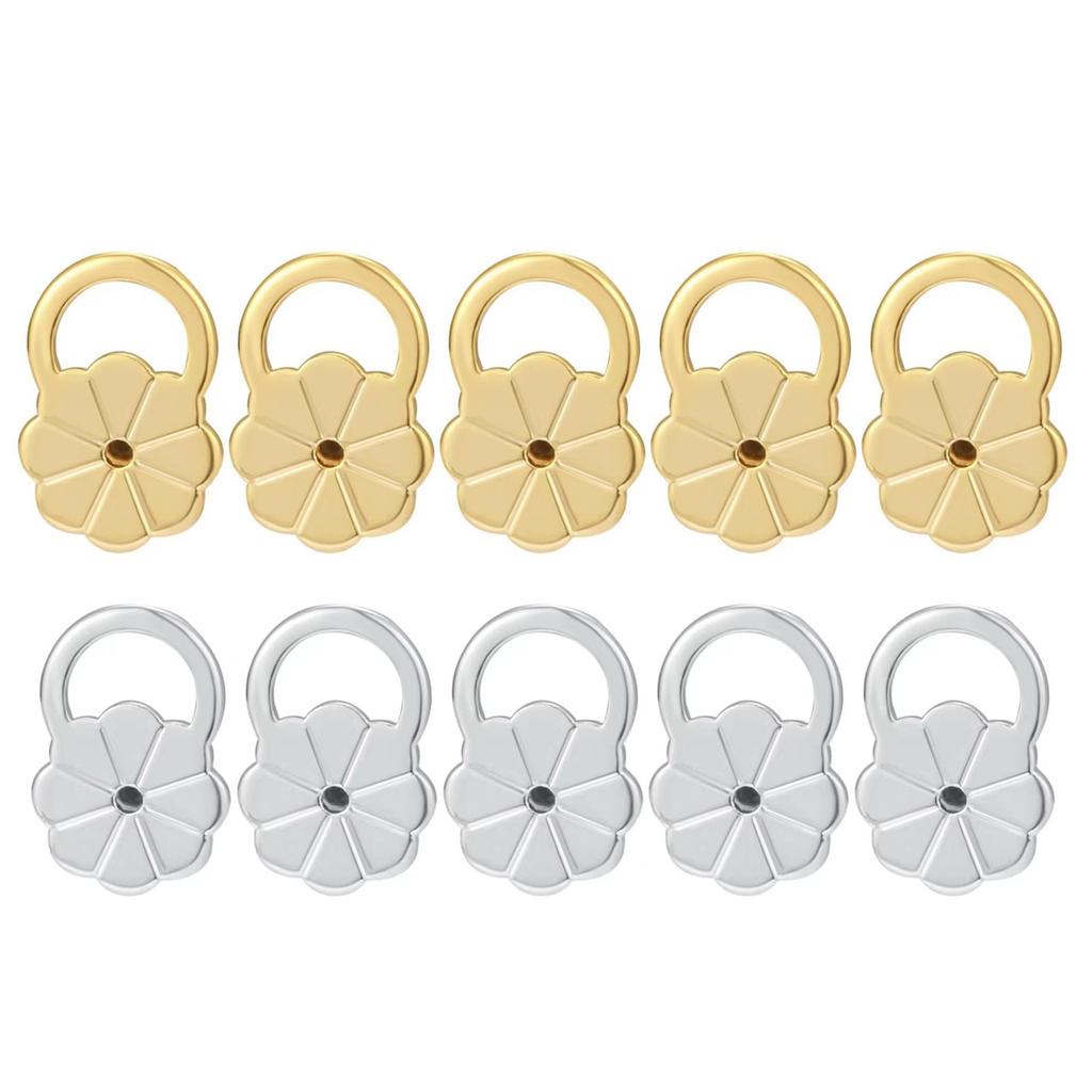 10pcs Comfortable Earring Backs Stylish Earring Backs with Pig Nose/Flower Shape Unique Lifters for Heavy Earrings