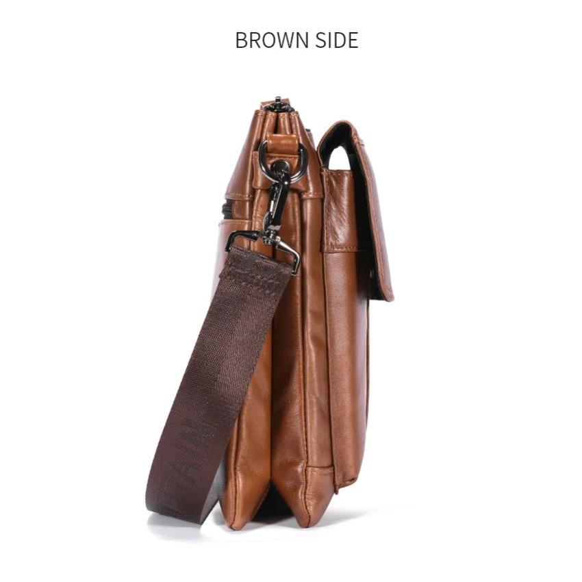 Neue Herrentaschen 100% Echtes Leder Umhängetasche Vertikal Trendig 10 Zoll iPad Schultertasche Aktentasche Lässig Reise Messenger Bag