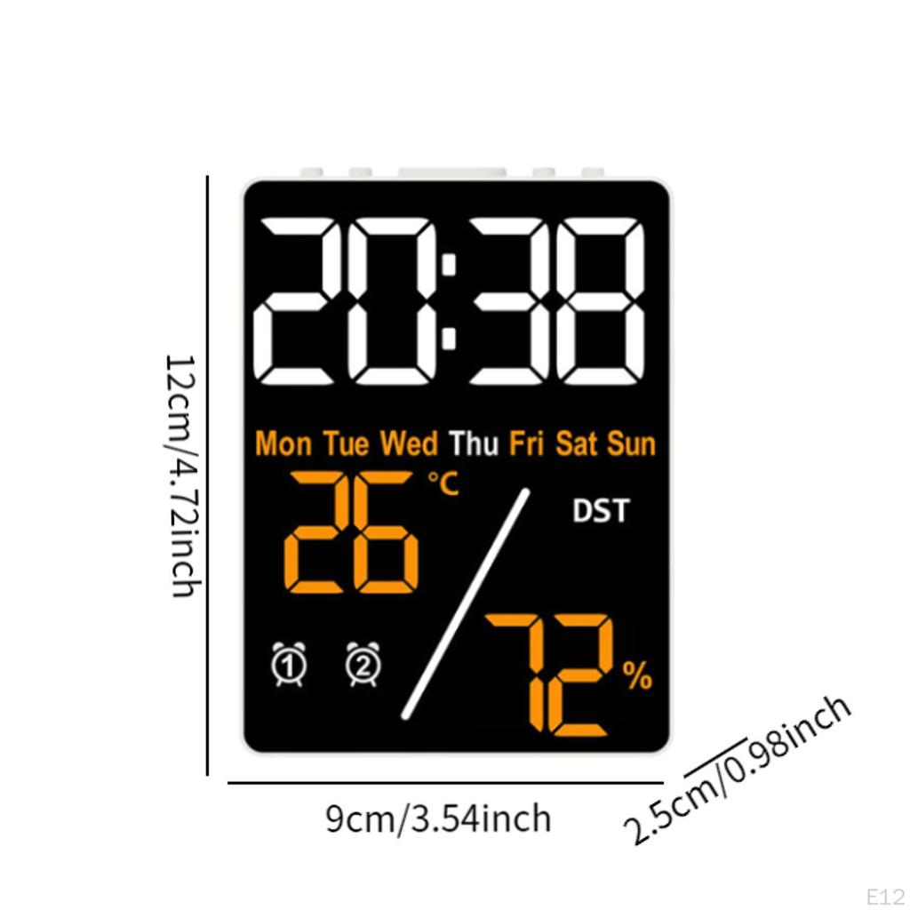 Digital Alarm Clock 2 Settings LED Display Electronic Desk for Study Room