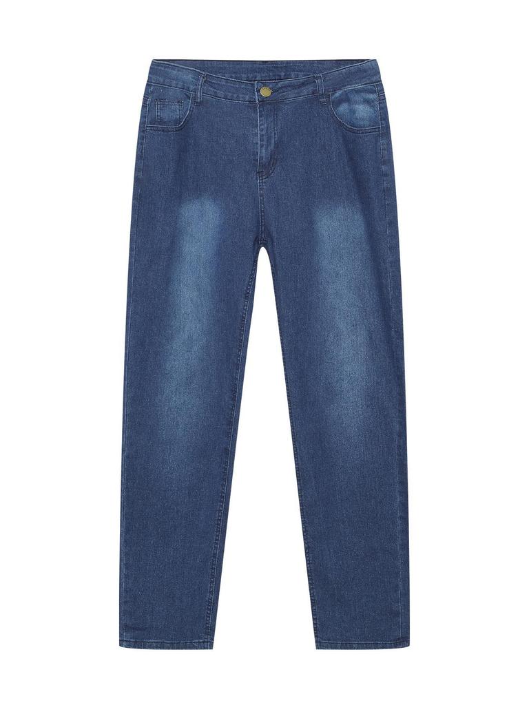 Slim Fit Black High-Waist Men's Denim Trousers