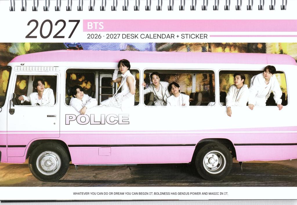 BTS 2026–2027 Desk Calendar + Stickers (2-Year K-POP Photo Calendar)