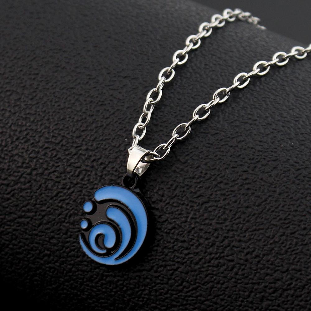 Genshin Impact Pendant Necklace Teen Cute Anime Cartoon Ghost Stainless Steel Necklace for Men Women Jewelry Accessories Gift