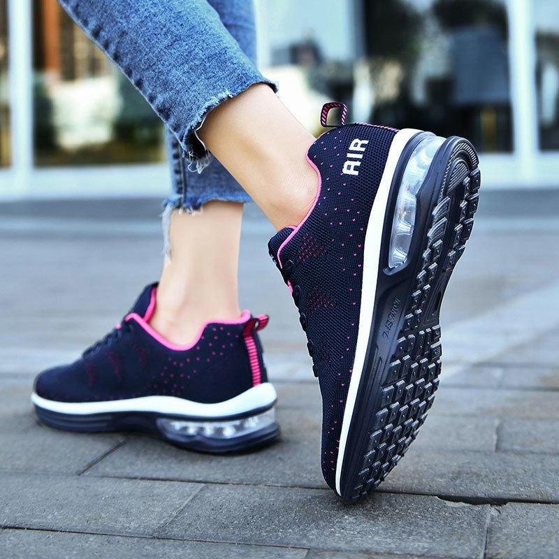 Baskets pour femmes Chaussures de grande taille 35-42 Coussin d'air Chaussures décontractées en maille tissée pour femmes