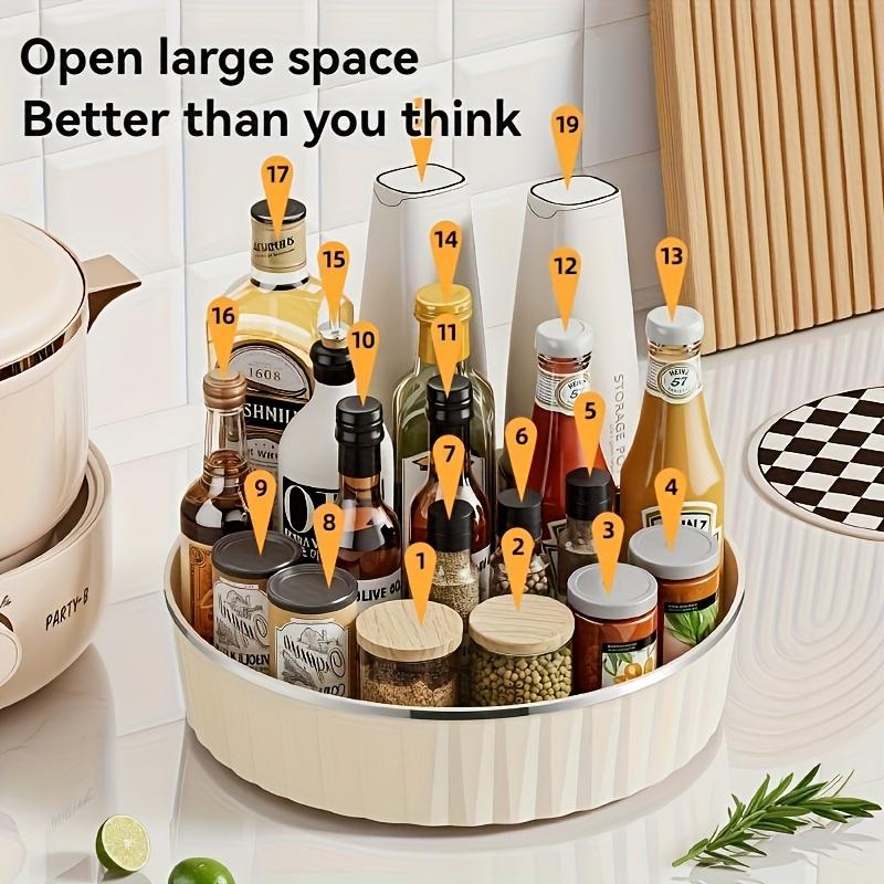 360 Degree Rotating Seasoning Rack, Kitchen Storage Rack, Seasoning Bottle Storage Tray, Rotating Storage Tray
