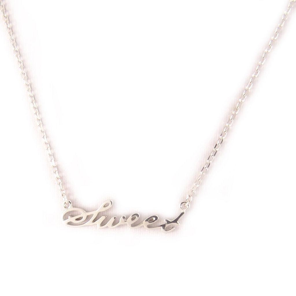 Les Trésors De Lily [K7793] - Silver Necklace 'Messages' (Sweet) Rhodium-plated - 25x6 Mm