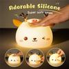 Silicone Usb Touch-sensor Led Night Light Cute Deer-shaped 7 Colors Brightness Adjustable Room Desktop Decor Lamp For Kids Girls