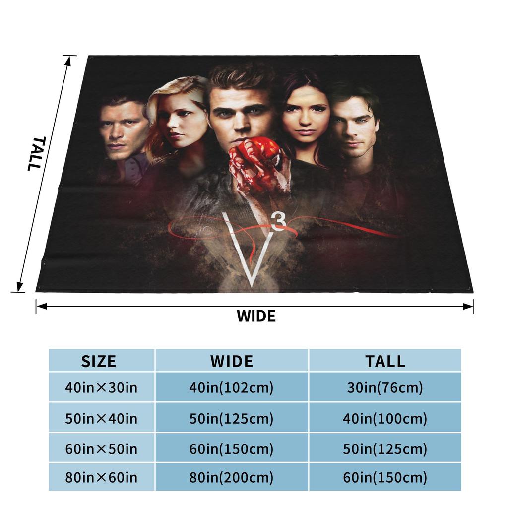 Damon Salvatore Flannel Throw Blanket The Vampire Diaries Blanket for Bed Bedroom Warm Plush Thin Quilt