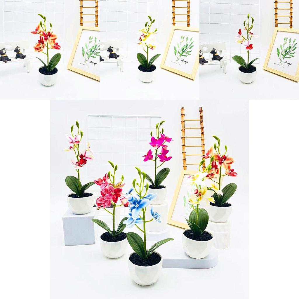 Simulated Phalaenopsis Potted Artificial Artificial Flower For Indoor Outdoor Decoration And Photography Use