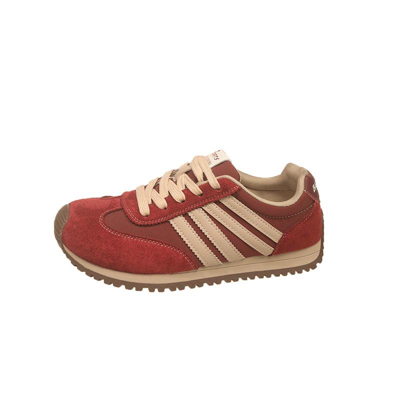 Dexun Shoes Women's 2025 Autumn New Great-looking Imitation Leather Platform Forrest Gump Shoes Super Fire Versatile Casual Sports Shoes