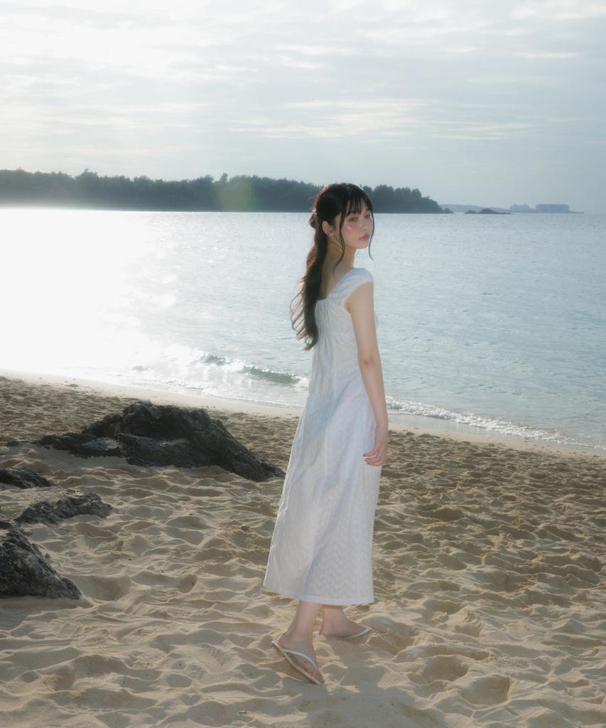 Rose Franz Floral Lace Slim Long Dress [Ivory]