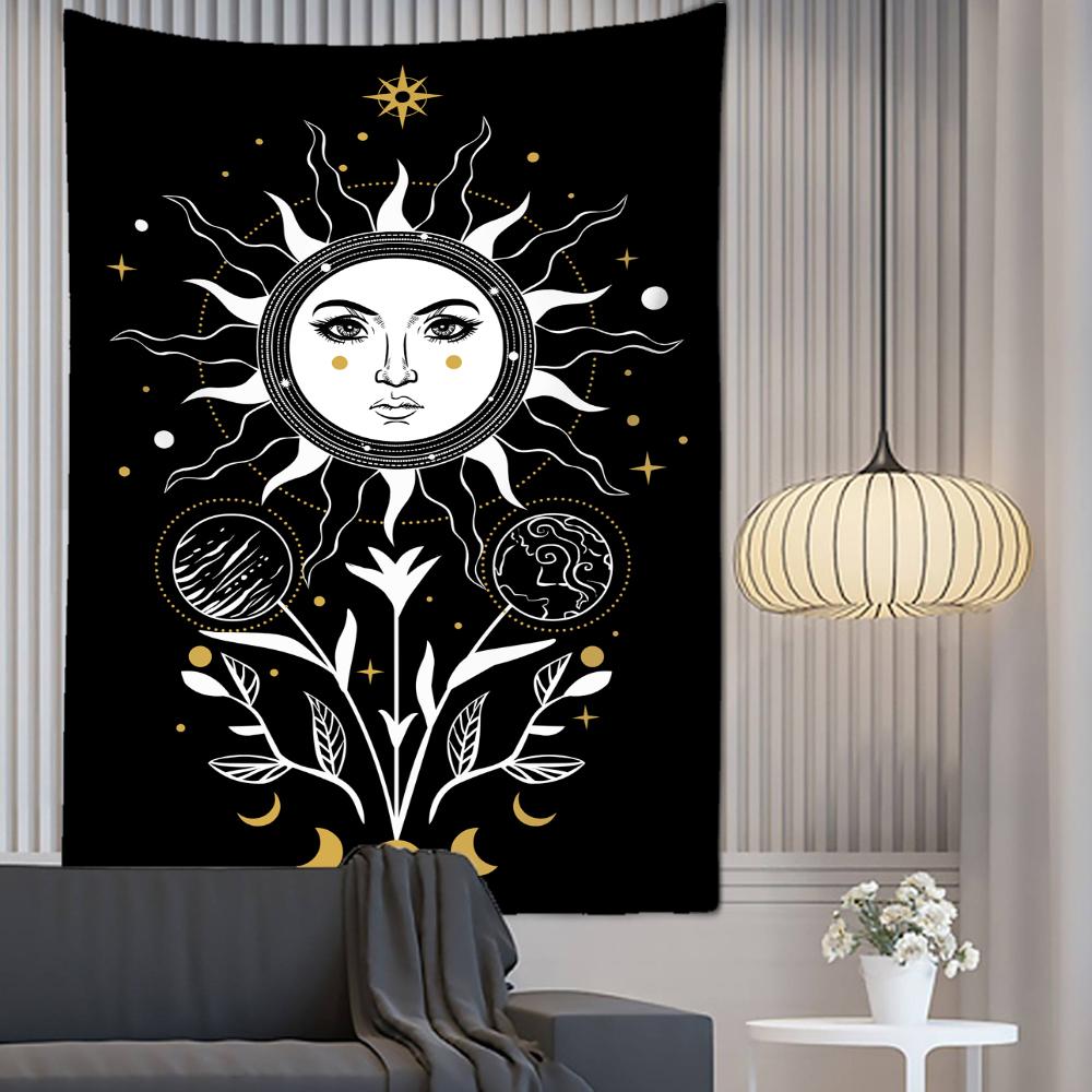 Dark Cat Print Pattern Tapestry Wall Hanging Bohemian Hippie Voodoo Bedspread Bedroom Home Decor Tapestry