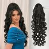 26 Extensiones de Cola de Caballo Rizada Ondulada con Cordón, Pieza de Cabello Sintético Natural para Mujeres. Colores: Ceniza Rubio Medio Marrón, Negro, Marrón
