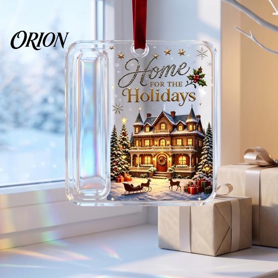 Uniek Feestcadeau voor Familie Kerstmis Acryl Geldhouder Ornament, Cash Hangend Decor met Feestelijk Patroon, Boomhanger Verrassend Geven,