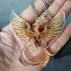Artistic Golden Acrylic Phoenix Car Decoration Vintage Keychain Pendant Accessory For Cars