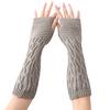 1 Pair Winter Autumn Gloves Knit Arm Warmer for Women Girls Fold Pattern Stripe Arm Wrist Sleeve Mittens