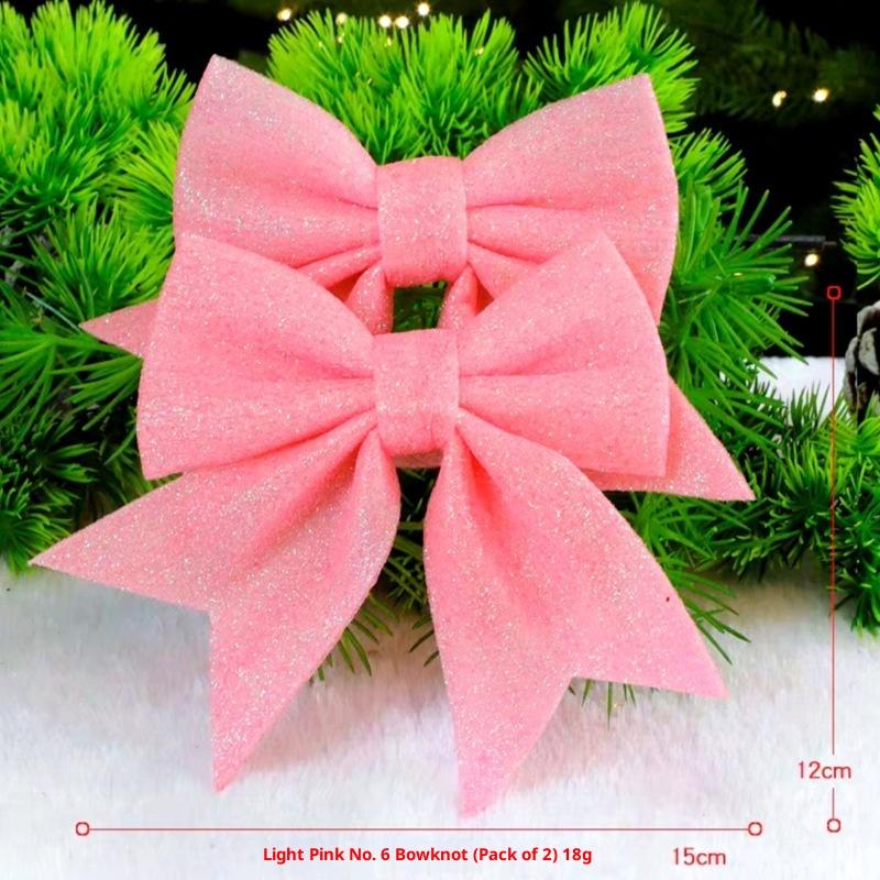 1/2PCS Large Red Gold Sparkling Bow Glitter Christmas Ribbon Bowknot Xmas Tree Hanging Ornaments New Year Home Decoration
