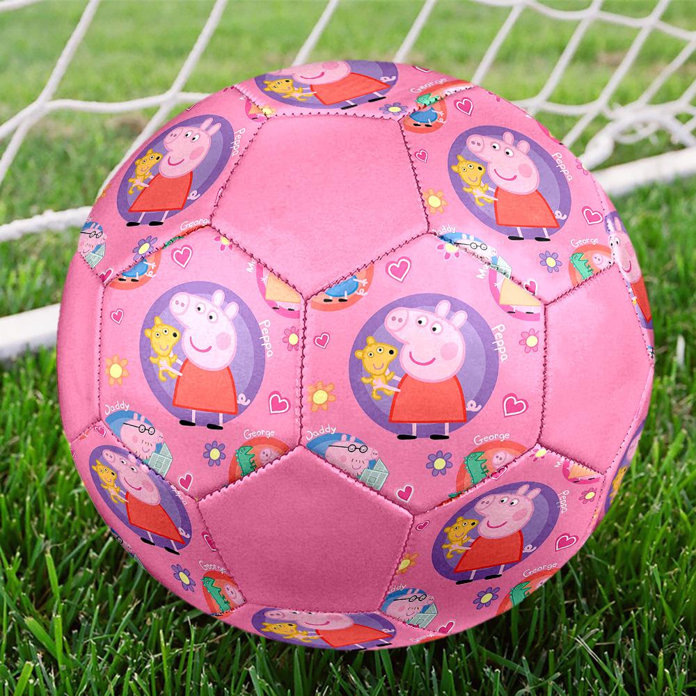 Pink Pig Cartoon Indoor Soccer Ball Colorful All Ages Size 5 Machine Stitched PVC Competition Ready Durable High-Bounce