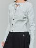 ADOREBELLE Ribbon Button Slim Knit - Gray
