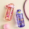 550ml Cartoon Kids Water Bottle Portable Safety Lock Cute Straw Cup Kids Leak-proof Drinking Jug For Outdoor Camping Travel