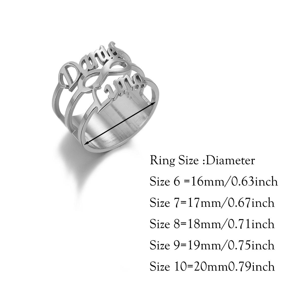 

Custom Infinity Symbol Double Name Ring Women Men Stainless Steel Gold Color Personalised 6-10 Size Couple Anillos Wedding Gifts 6