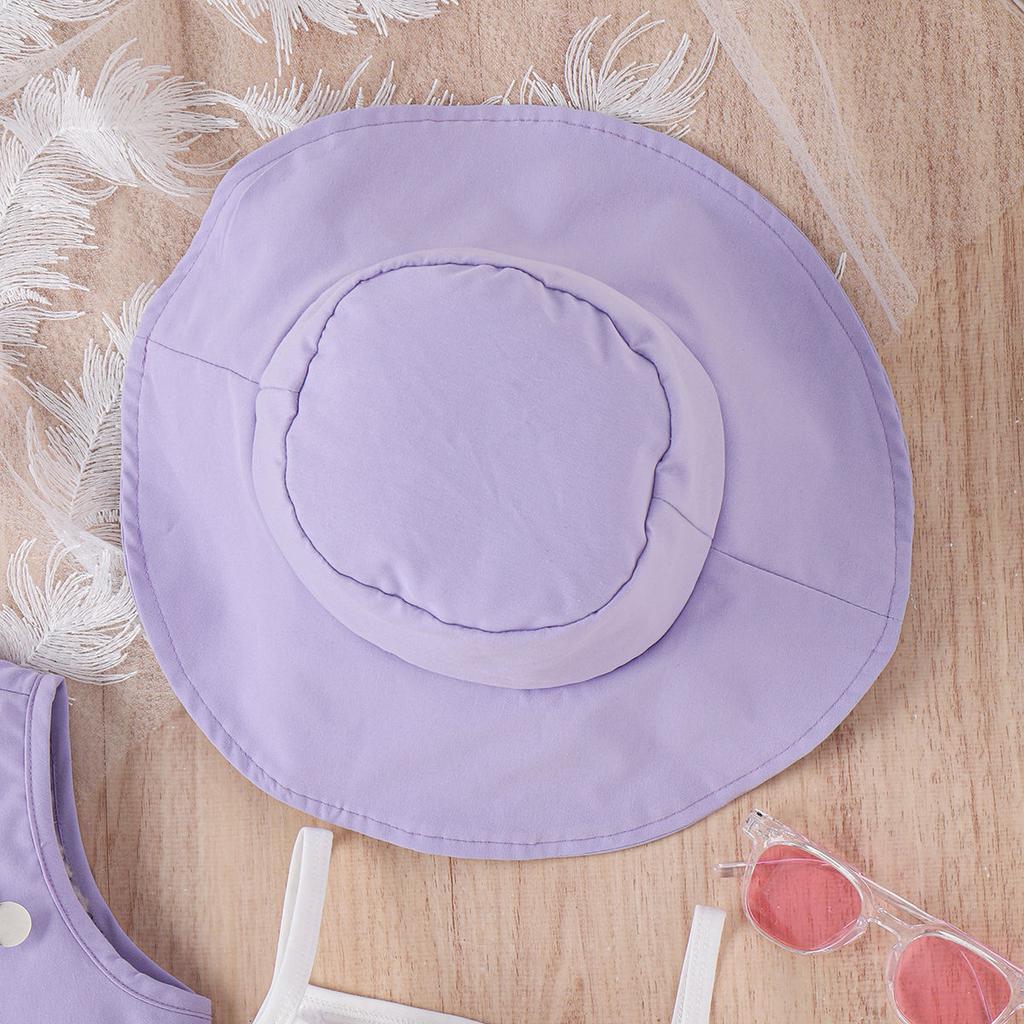 Mädchen Eleganter Modeanzug Sommer Kinder Bonbonfarbige Weste Reversanzug Schmetterling Gaze Rock Hut Anzug